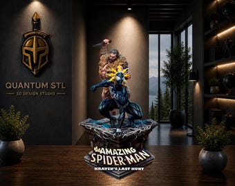 Diorama STL de Apex Huntmaster vs Shadow Vigilante Caçado | Estátua com e sem suporte | Download digital
