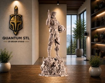 Rebel Starfighter Pilot Sculpture STL | Pre-Supported & Unsupported Statue | Digital Download