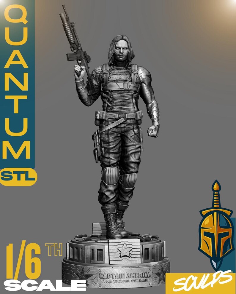 Cold War Super Soldier Sculpture STL | Pre-supported & Unsupported ...