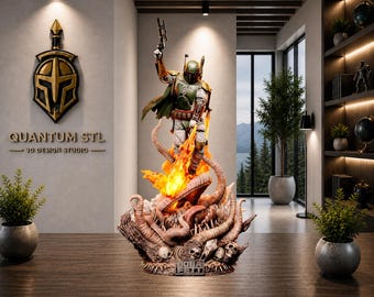Boba Fett Skulptur (STL) | Resin- und FDM-kompatible Statue | Digitaler Download