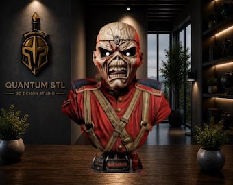 Busto de retrato de mascota de Undead Metal STL / Escultura con y sin soporte / Descarga digital