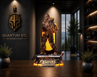 Escultura de Chewbacca y C3PO (archivo STL / compatible con resina y FDM / descarga digital)