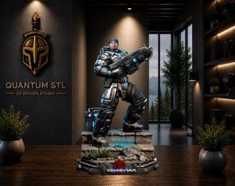 Scultura STL del caposquadra temprato dalla battaglia / Statua con e senza supporti / Download digitale