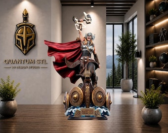 Stormbreaker Goddess Sculpture STL | Pre-Supported & Unsupported Statue | Digital Download