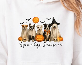 Spooky Season Halloween Ghost Dogs Sweatshirt - Adult, Youth, Toddler