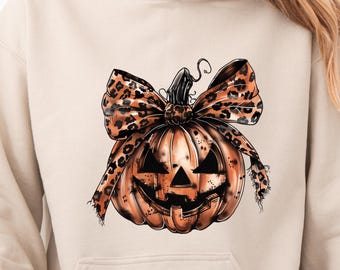 Spooky Pumpkin Halloween Sweathirt, Trendy Pumpkin Face Gildan Hoodie, Fall Sweater