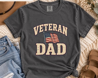 Camiseta para papá veterano, regalo vintage del Día de los Veteranos para papá, camiseta para padres militares