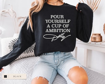 Sudadera Dolly 9 to 5, Sudadera con capucha Cup of Ambition, Regalo para fans de la música country retro