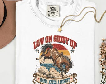 Camiseta vaquera para mamá, camiseta retro de rodeo de Comfort Colors, estampado western de Overstimulated