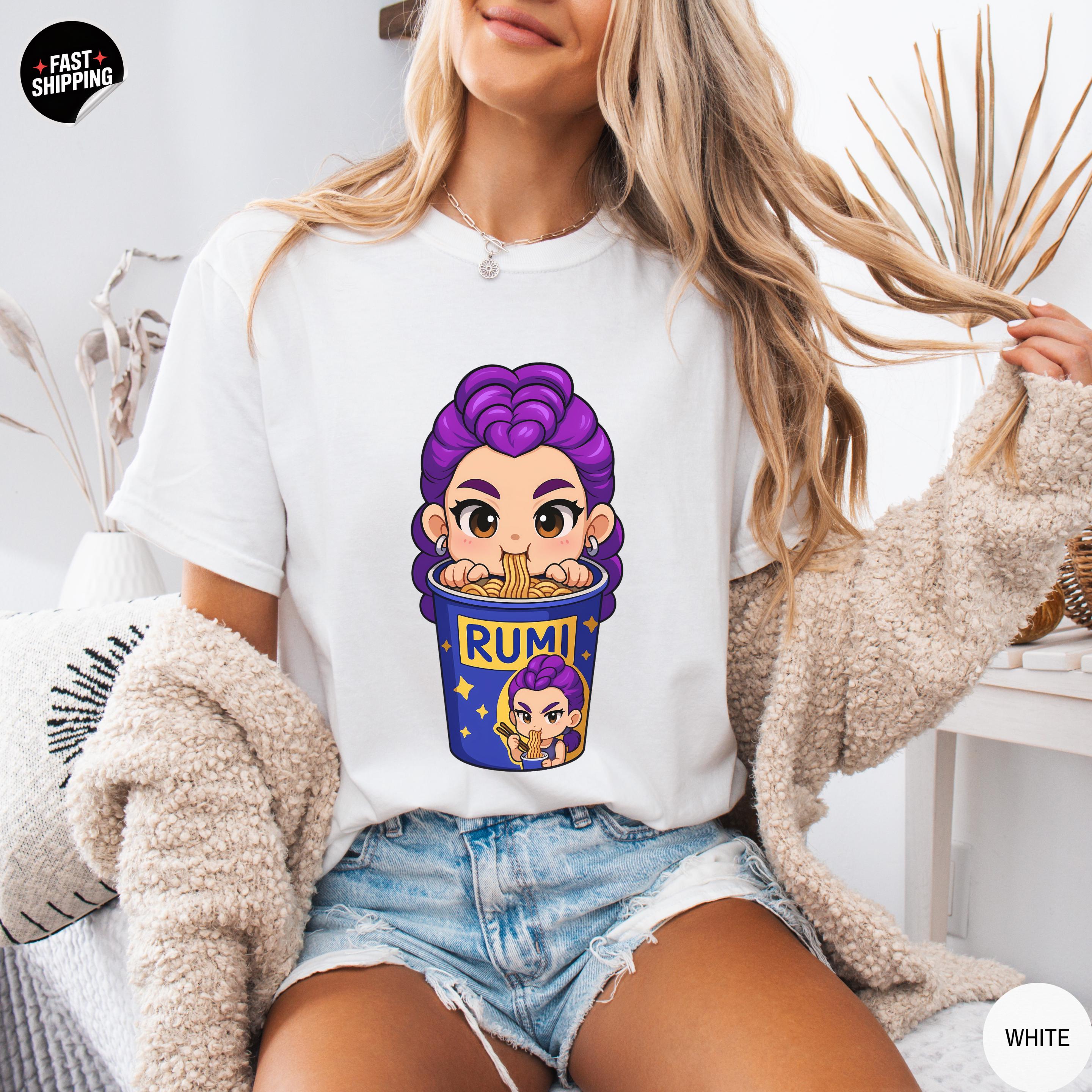 KPop Demon Hunters T-Shirt - Huntrix Rumi Chibi Design | Offiziell Lizenzierte Merchandise