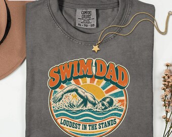 Camiseta Swim Dad, Camiseta retro Comfort Colors para la piscina del club de natación