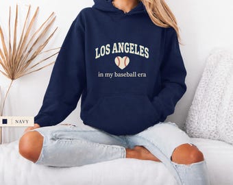 Sudadera de béisbol de Los Ángeles, sudadera de cuello redondo "In My Baseball Era", camiseta para el día del partido en Los Ángeles.