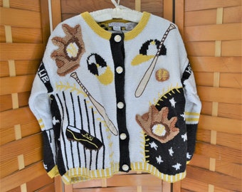 vintage baseball cardigan