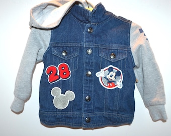 Vintage Mickey Jacket with Denim & Sweatshirt Retro Streetwear 28