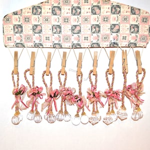 Christmas Prisms Pretty Pink and Gold with Satin and Flowers