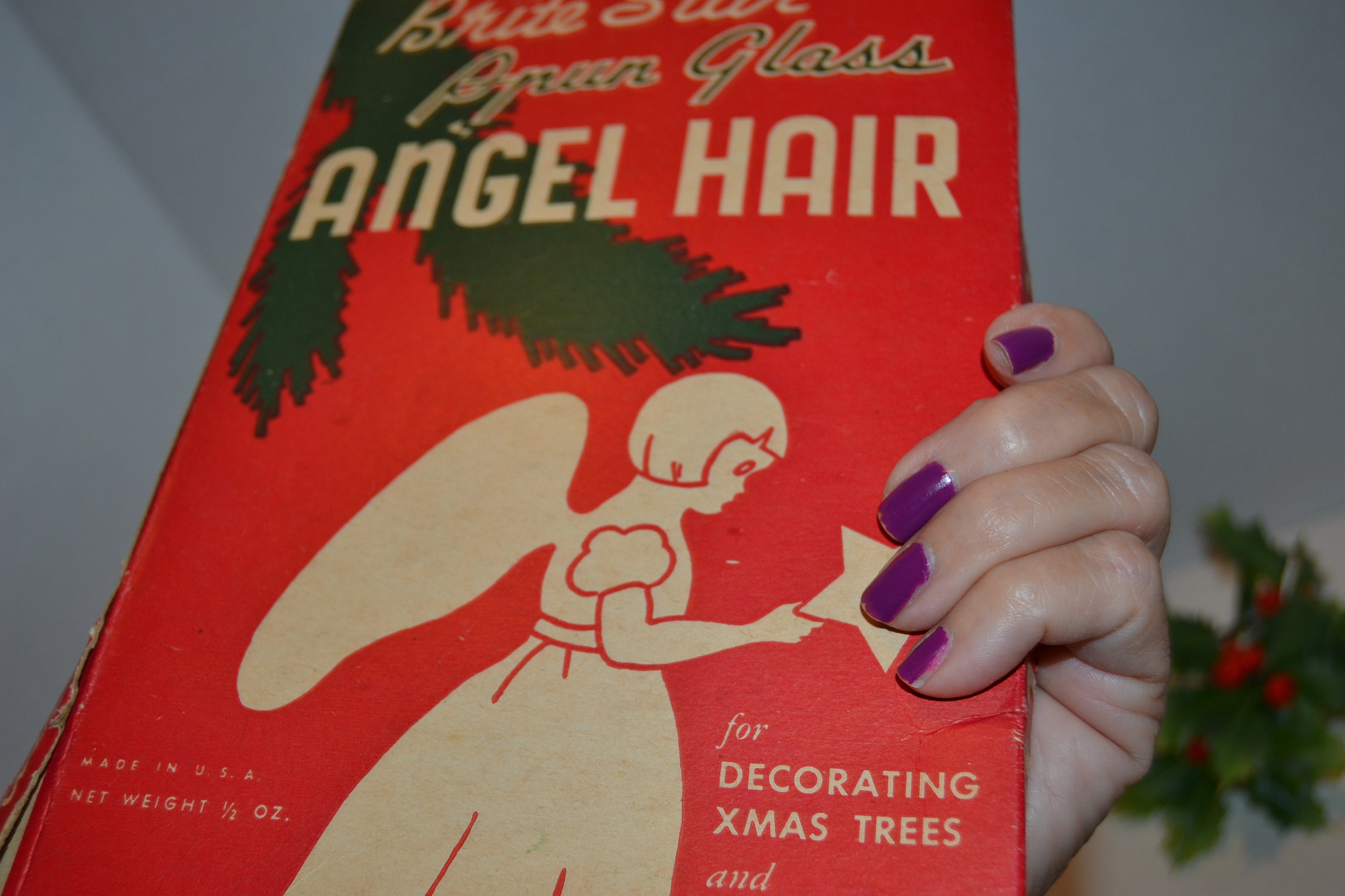 Vintage Angel Hair Gold Brite Star Spun Glass Etsy