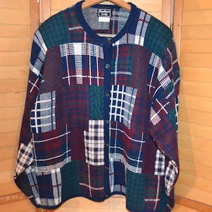 Vintage Cardigan Sweater Perfect Plaid Southern Lady