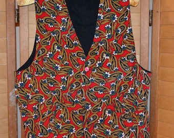 Vintage Weste Urlaub Folk Art Festival Paisley Fun