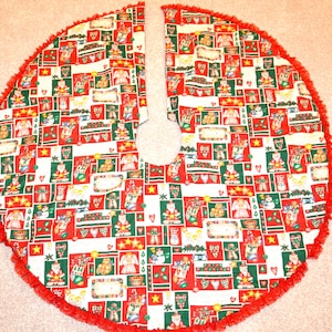 Christmas Tree Skirt Hearts Patchwork Kitsch Cottage Chic  Country, Farmhouse