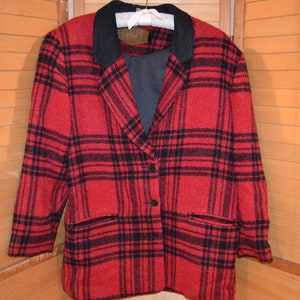 Vintage Woolrich Red Plaid Jacket, Wool Boyfriend, Retro, Hunters Style