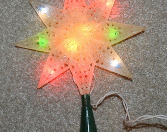 Christmas Tree Topper Eight Point Star with Frosted Cover
