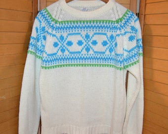 Vintage Ski Sweater Retro Mod Unisex 1970's