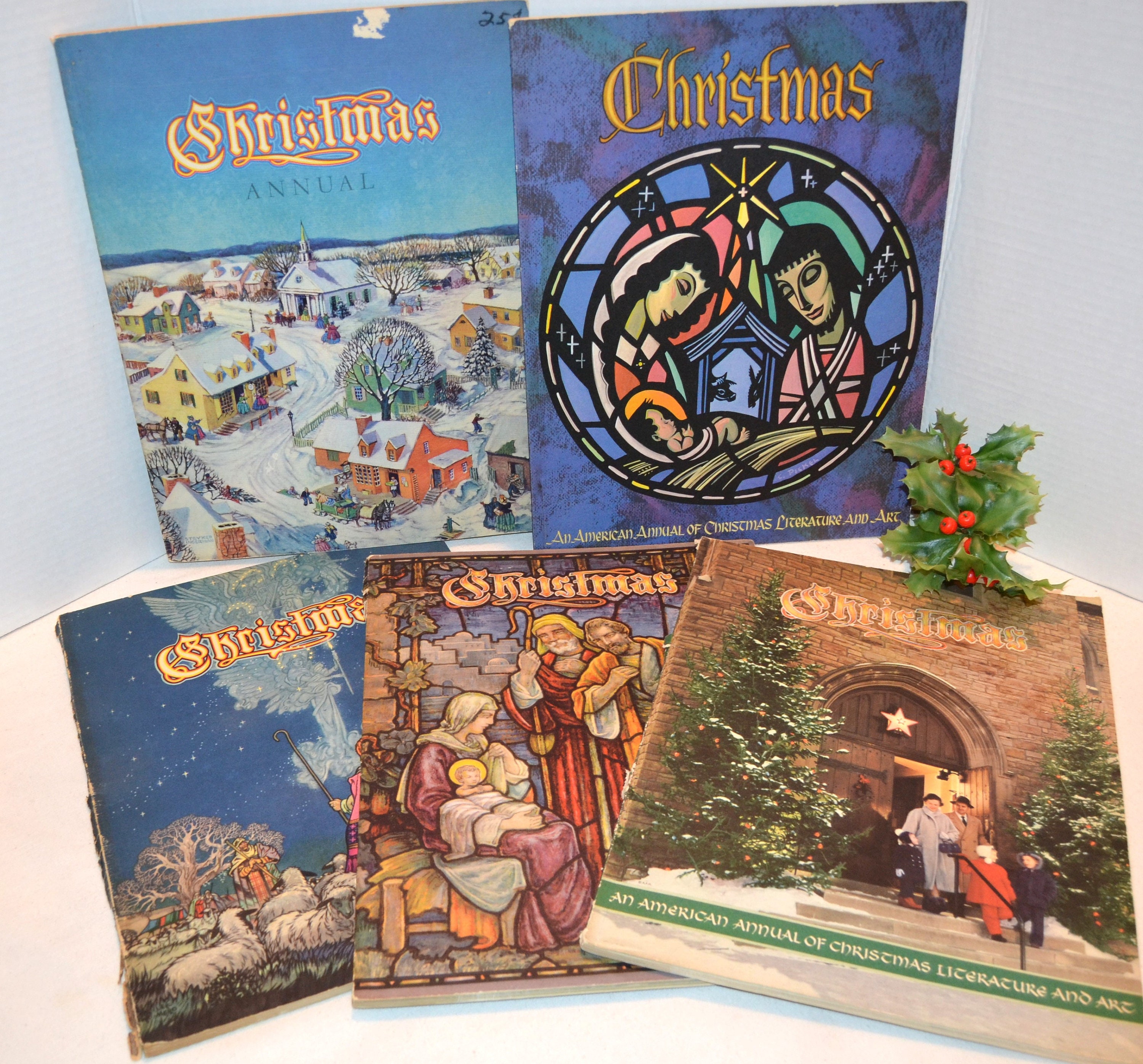 1940 to 1950's Christmas Annual Literature and Art Magazines Lot