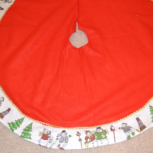 Vintage Tree Skirt Cut and Sew 90&#39;s Snowmen