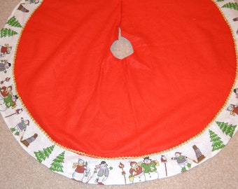 Vintage Tree Skirt Cut and Sew 90's Snowmen