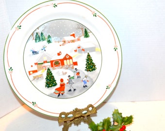 Vintage Serving Christmas Chop Plate Sango Kitsch Retro Farmhouse Victorian