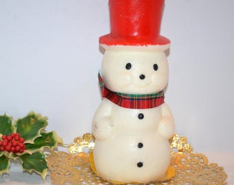 Vintage Christmas Candle Center Piece Square with Drips 1950's