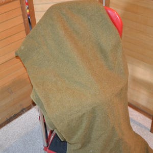 Vintage Military Green Wool Rescue Blanket United States Campy Rustic Woodland