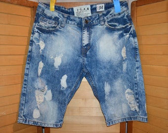 Vintage Short Y2K Denim Short with Hem Liberation