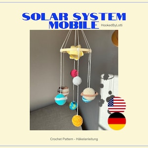 Patrón de ganchillo para un móvil del sistema solar | PDF de planetas amigurumi | Patrón de ganchillo para principiantes | Patrón de móvil del Sol y los 8 planetas
