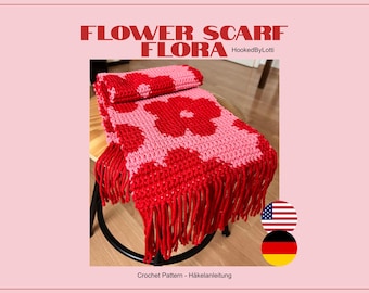 Flower Scarf Flora | PDF pattern instructions | Beginner-friendly project | Instant download