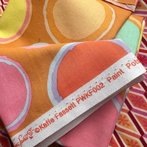 Kaffe Fassett Artisan "Paint Pots" PWKF002 Geel/oranje Out of Print (OOP) Designer Cotton Fat Quarter FreeSpirit