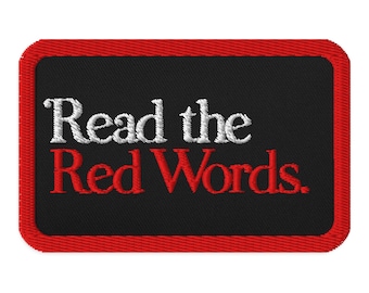 Read the Red Words Classic Embroidered patch, black