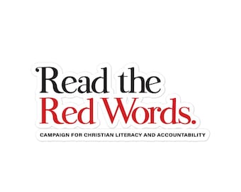 Read the Red Words Classic sticker, cutout 5.5 inch