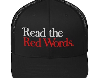 Read the Red Words Classic Trucker Cap, black