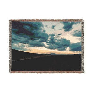 Serene Landscape Woven Blanket, Cozy Throw, Scene Decor, Gift for Nature Lovers, Soft Blanket, Home Aesthetic