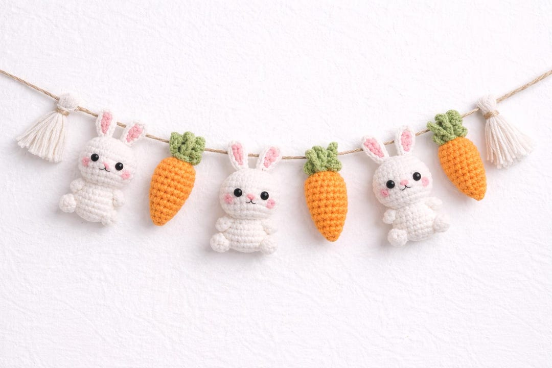 Bunny & Carrot Garland Crochet Pattern – PDF Download - Etsy