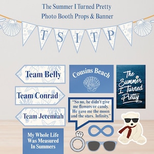 The Summer I Turned Pretty Watch Party Decor – Banner & Photo Booth Props | Printable TSITP Party Decor | Belly-Inspired Digital Download