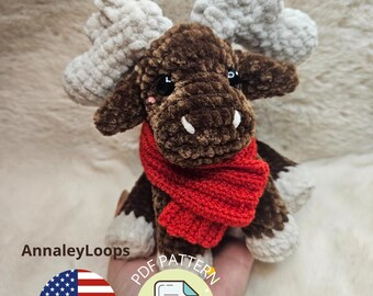 Moose Amigurumi Crochet Pattern PDF – Easy Plush Toy Tutorial for Beginners – Digital Download