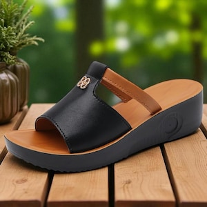 Orthopedic Wedge Sandals for Women – Vintage Open Toe Leather Sandals – Comfortable Non-Slip Platform Shoes Summer Style