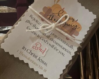 Thanksgiving Table Place Setting Cards With A Scripture Verse