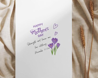 Happy Mother's Day Note – Proverbs 31:25a Scripture Message
