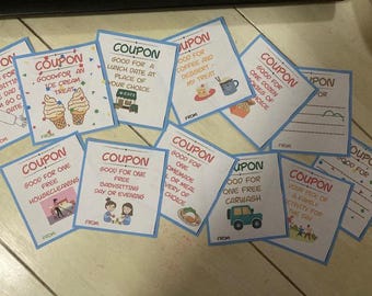 Gift Coupons Good for All Occasions 12 Different Coupons