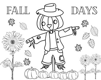 Thanksgiving Autumn/Fall Coloring Pages Word Search Greeting Card