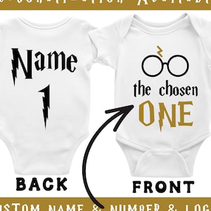 Personalized Chosen One Baby Bodysuit, Wizard Baby Shower Gift