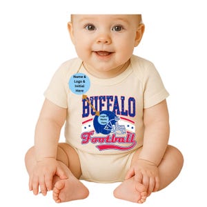 Personalized Buffalo Football Onesie: Vintage Baby Sports Apparel